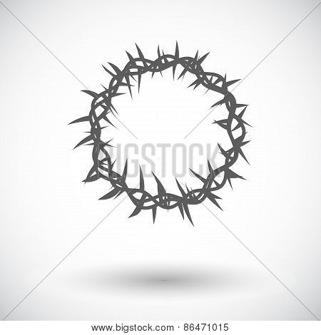 Crown of thorns single icon.