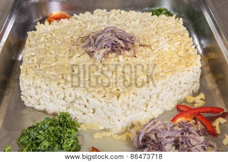 German Spaetzle Noodles At A Buffet