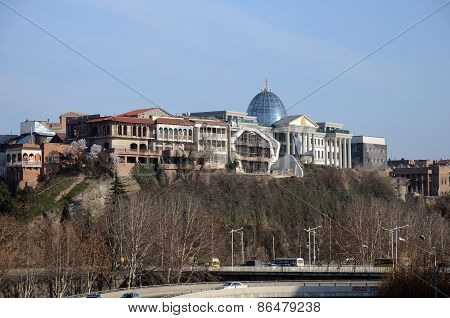 View of the Left Bank district Avlabar. Tbilisi, Georgia