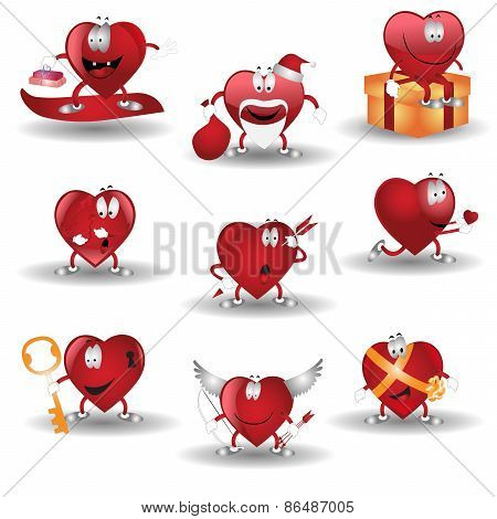heart cartoon heroes valentine icon