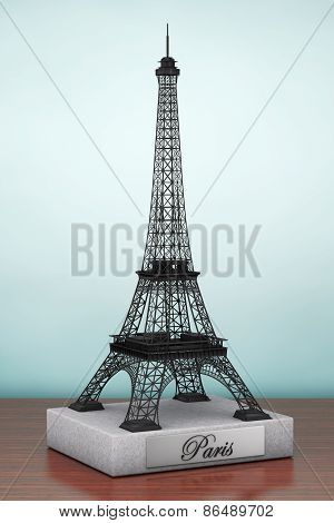 Old Style Photo. Eiffel Tower Statue