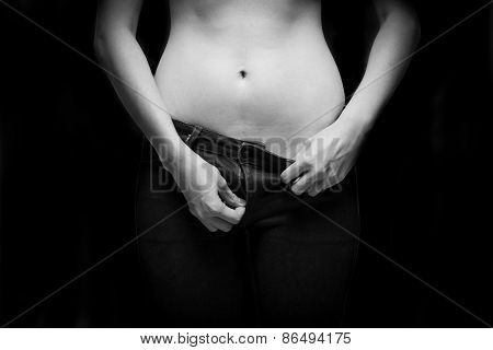 Topless Woman In Action - Concept Photo Of Sexual Assault