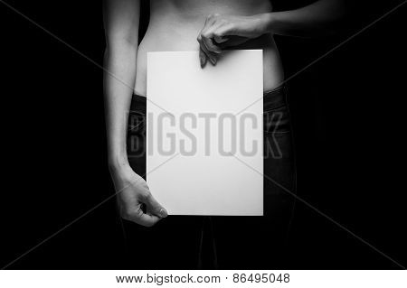 Topless Woman With Blank Space - Concept Photo Of Sexual Assault