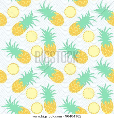 Pineapples. Seamless geometric pattern.