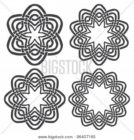 Set of magic knotting rings