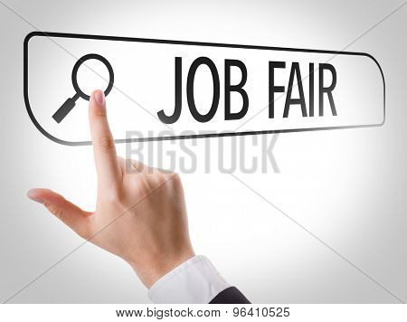 Job Fair written in search bar on virtual screen