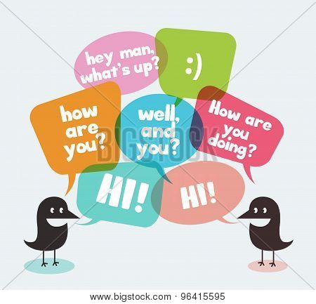 Two birds symbolizing discussion