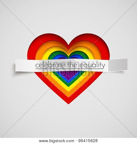 Rainbow Vector Heart Celebrate The Equality Of Love