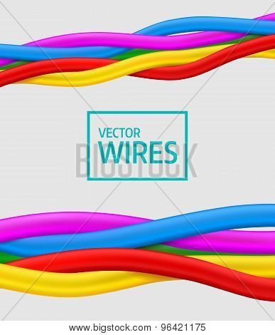 Abstract Colorful Curly Wires. Seamless Vector