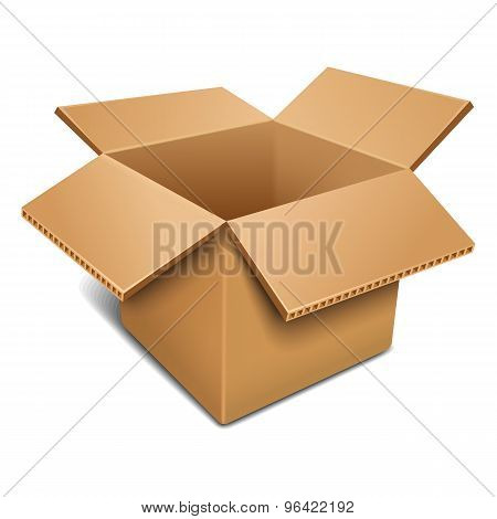 Open Cardboard Box.  Vector Illustration