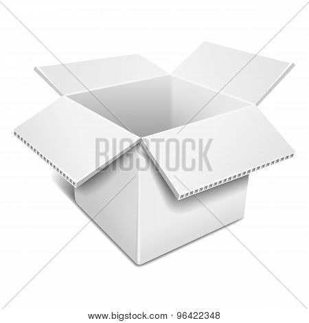 Open White Cardboard Box