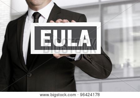 Eula Sign Is Held By Businessman Background