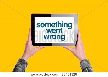 Something Went Wrong Message On Digital Tablet Computer Display