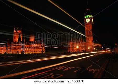Big Ben and Westminster Abbey at night