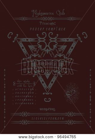 Rock Or Metal Music Concert  Poster Template.