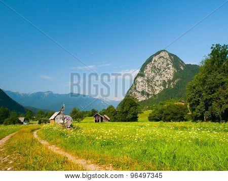 Limestone hill Studor near Bohinj Lake