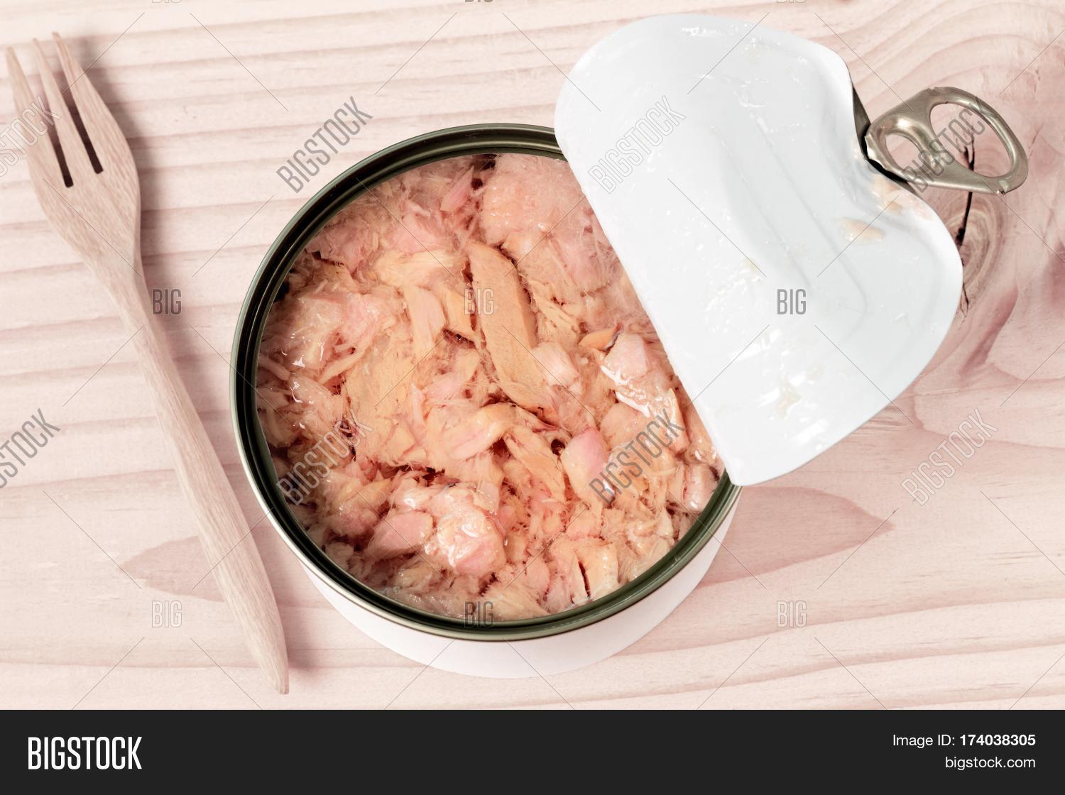 Canned Tuna On Wood Image & Photo (Free Trial) Bigstock