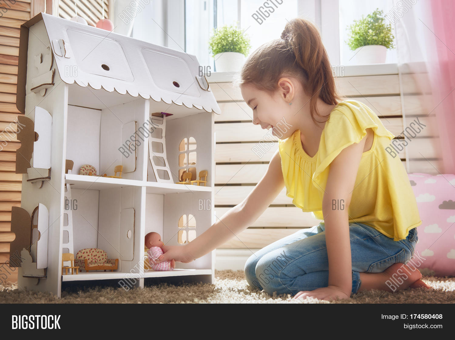 Happy Girl Plays Doll Image & Photo (Free Trial) Bigstock
