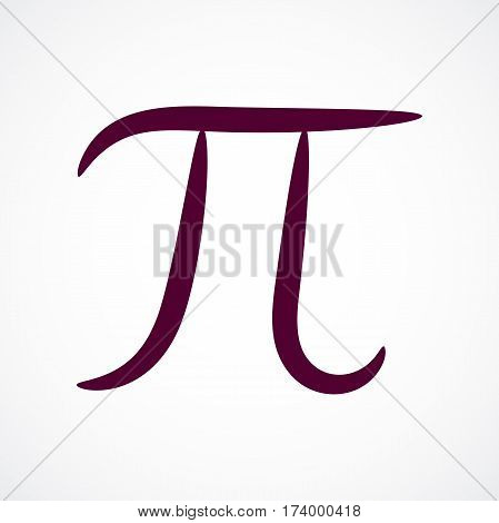 Abstract contour stylized pi symbol. Vector design for any decoration. Creative concept.