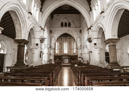 Catholic church in Negombo Sri Lanka indoor.