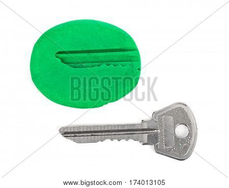 Key impression - security concept isolated on white background
