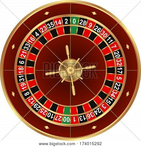 isolated wheel of american roulette - vector illustration