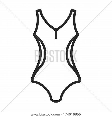 Swimsuit vector icon in simple outline style. These icons are perfect for your websites and applications. All icons in the vector, and you can easily change the color and size.