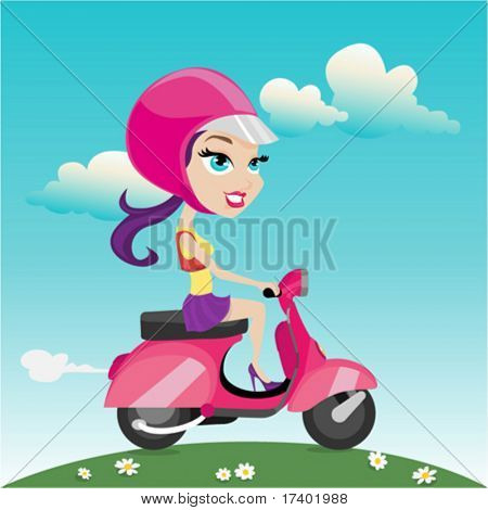 woman riding motorcycle vector
