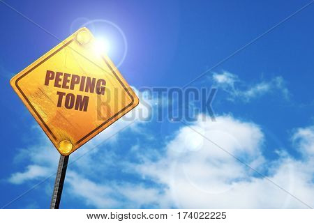 peeping tom, 3D rendering, traffic sign