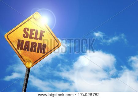 self harm, 3D rendering, traffic sign