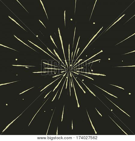 view to meteor rain or explosion of firework . vector illustration
