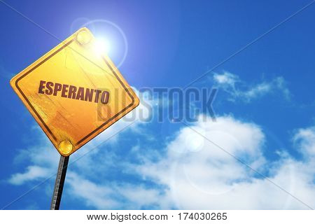 esperanto, 3D rendering, traffic sign