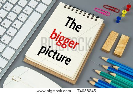 The bigger picture, Text message on white paper