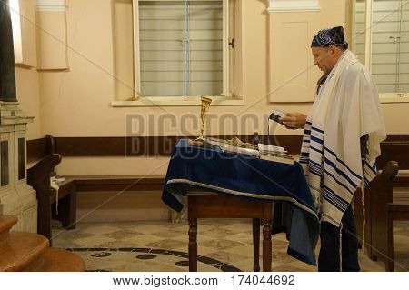 SPLIT, CROATIA - OCTOBER 17, 2016: Synagogue of Split Jewish community