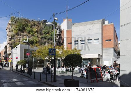 View Of The Vertical Garden Of Six Floors In San Vicente Del Raspeig