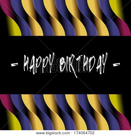 happy birthday typographic curve stripes design background,vector Illustration EPS10
