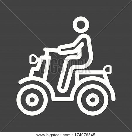 Scooter, man, vespa icon vector image. Can also be used for city lifestyle. Suitable for use on web apps, mobile apps and print media.