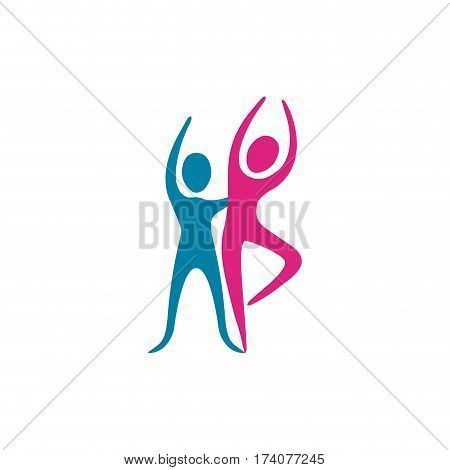 color people couple dancing icon, vector illustraction design