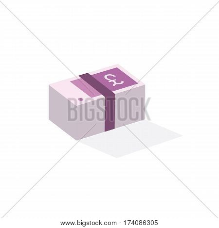 Money vector illustration. Flat style vector icon isolated on white background. Pound sterling currency.