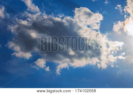 background of sky the sunlight streaming through dramatic clouds