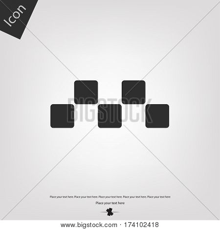 Taxi sign icon, gray background. Vector illustration.