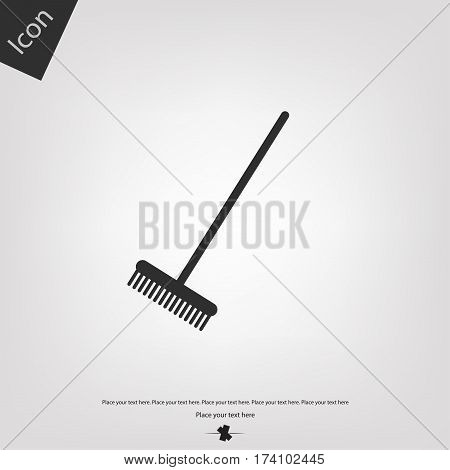 Rake sign icon, gray background. Vector illustration.
