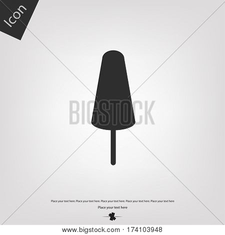 Ice cream vector icon, gray background. Vector illustration.