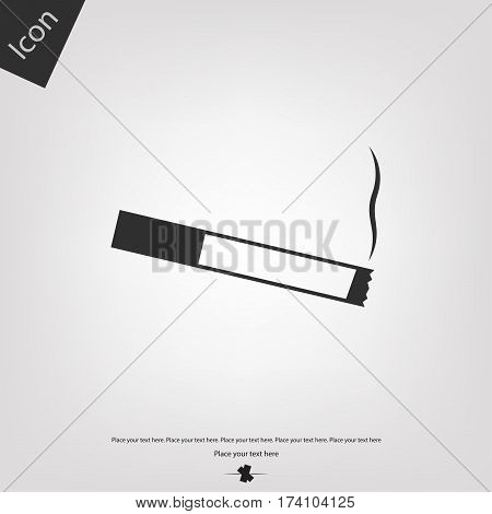 Smoking vector icon, gray background. Vector illustration.