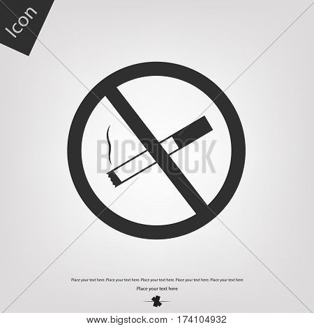 Stop smoking vector icon, gray background. Vector illustration.