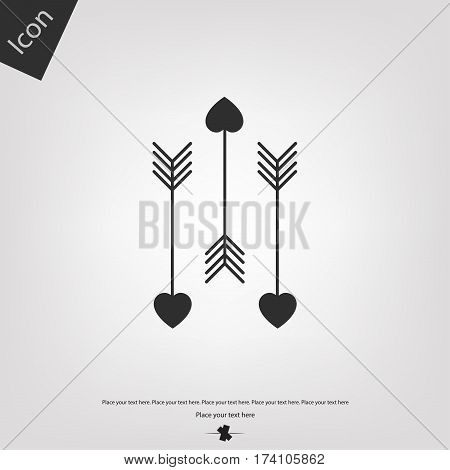 Heart arrows icon, gray background. Vector illustration.