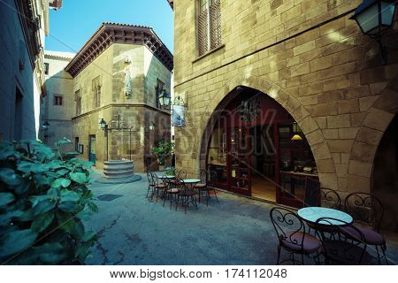 Poble Espanyol in Barcelona, Spain
