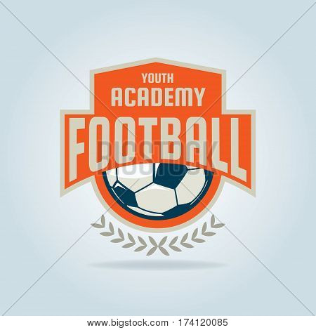Football badge logo template designsoccer teamvector illustration