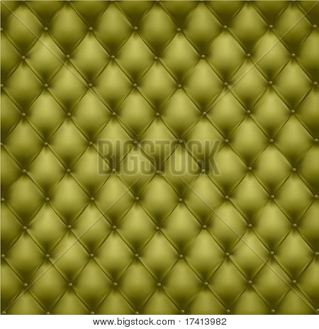 Groene lederen bekleding. Vectorillustratie.