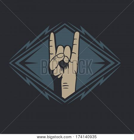 rock sign hand graphic for t-shirt tee graphic